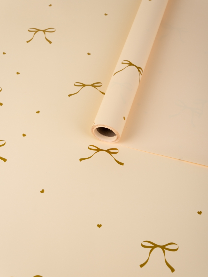 Пленка матовая 65мкм 58см х 10м Бантики шампань Пленка матовая 65мкм 58см х 10м Бантики шампань