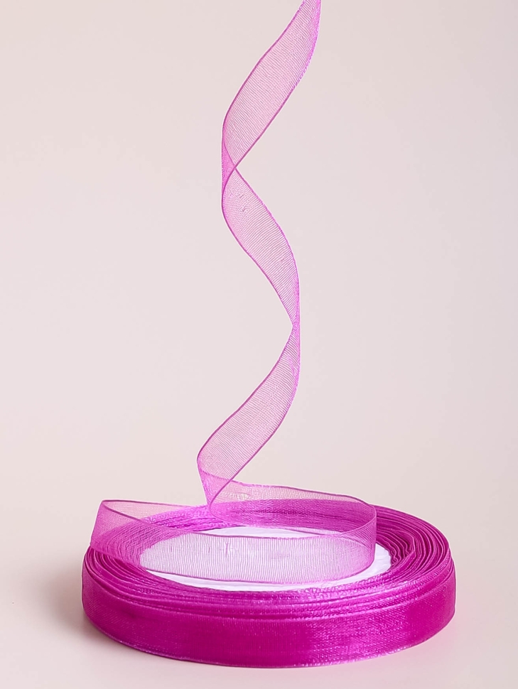 Лента органза  9мм х 25 ярд фиолетовый