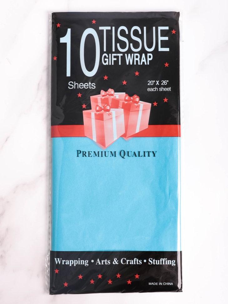 Бумага тишью 50х66см,10 лист. голубой Бумага тишью 50х66см,10 лист. голубой