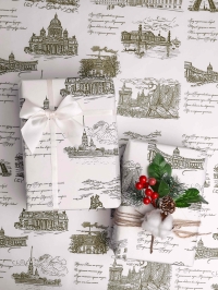 Бумага белая крафт 50г/м2, 70см x 10м Россия Санкт-Петербург, черный