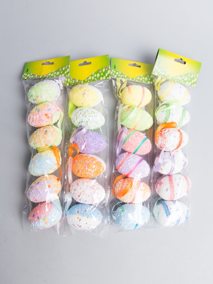 Подвеска Яйцо набор из 6шт 6x4см CN22102531 микс Подвеска Яйцо набор из 6шт 6x4см CN22102531 микс