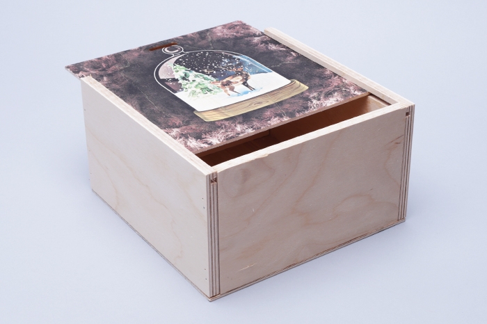 Ящик-пенал НГ деревянный 20х20х10см Олень