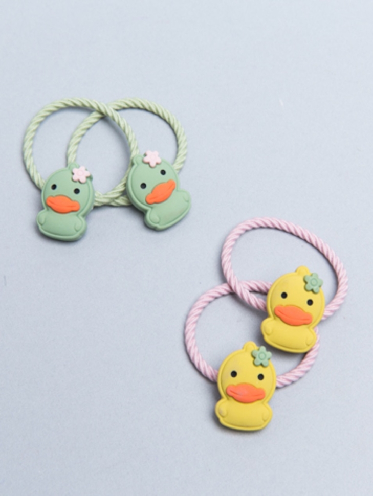 Резинки для волос, набор 4шт Утята 2х1,5 зеленый/желтый Резинки для волос, набор 4шт Утята 2х1,5 зеленый/желтый