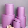 Коробка цилиндр набор из 5шт h30xd30см №83 однотонный сиреневый Коробка цилиндр набор из 5шт h30xd30см №83 однотонный сиреневый