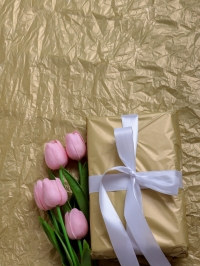 Бумага тишью  50х66см,10 лист. золото