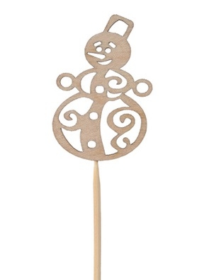 Вставка НГ деревянная № 4 Снеговик с пуговичками Вставка НГ деревянная № 4 Снеговик с пуговичками