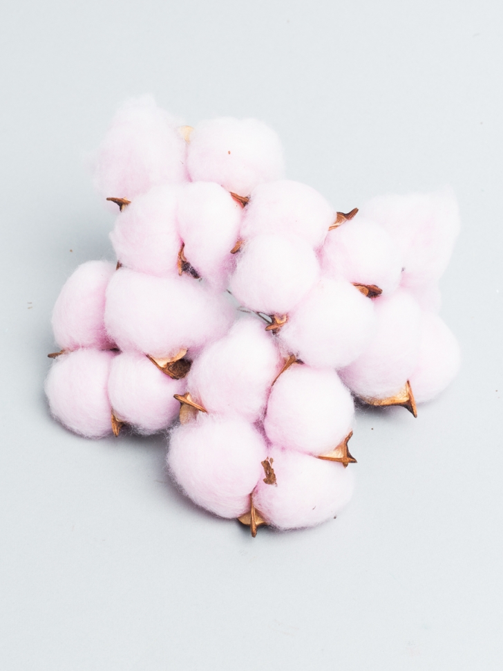 ИЦ Хлопковые коробочки 15шт 5см розовый