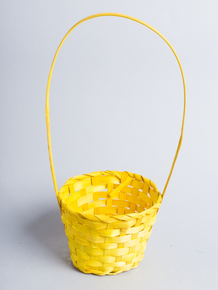 Корзина плетеная бамбук D13x9.5/28см желтая Корзина плетеная бамбук D13x9.5/28см желтая