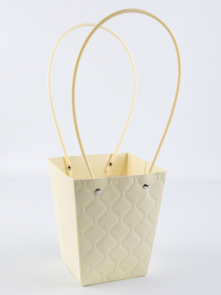 Сумочка для цветов 13х9.5х15.5см 3D М15 кремовый