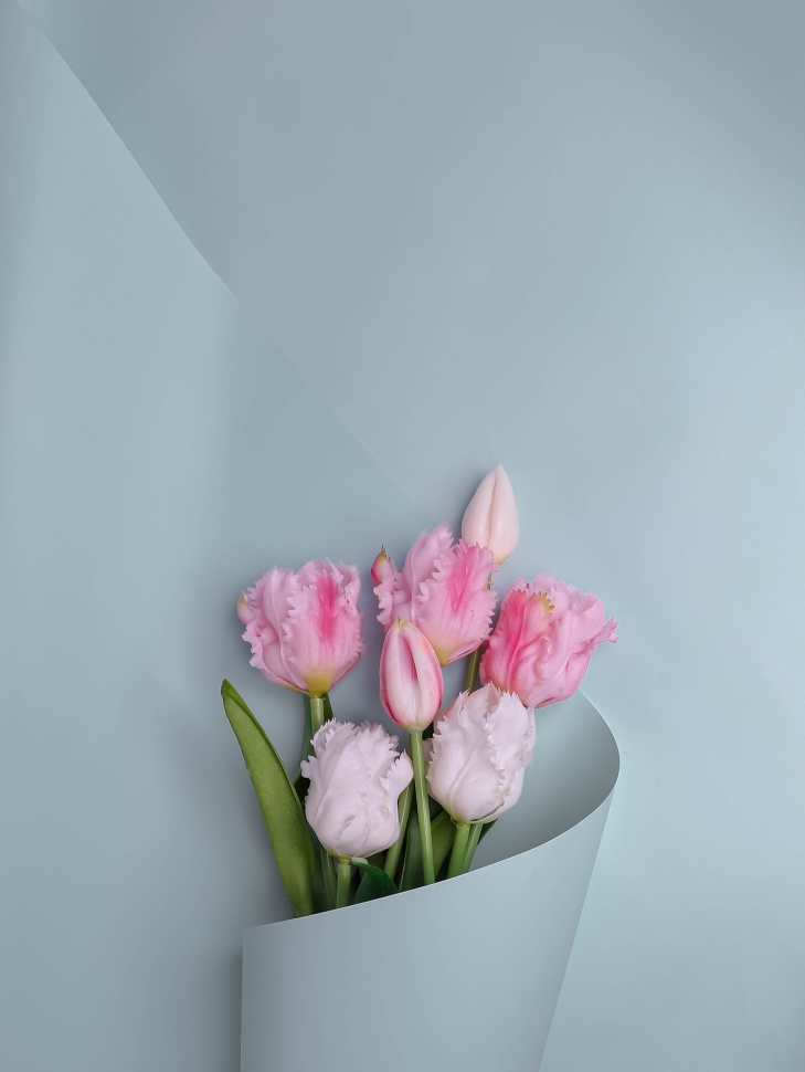 Пленка матовая 50мкм 58см х 10м Флора небесный Пленка матовая 50мкм 58см х 10м Флора небесный