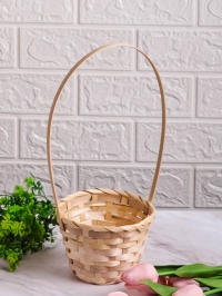 Корзина плетеная бамбук D13x9.5/28см натуральная