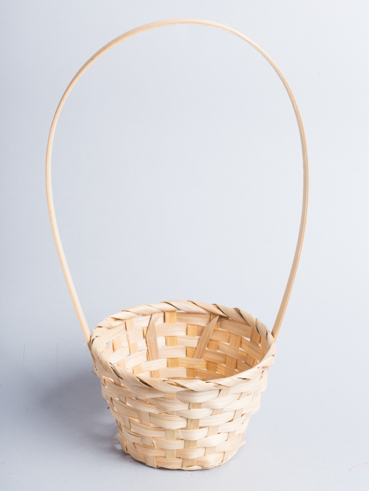 Корзина плетеная бамбук D13x9.5/28см натуральная