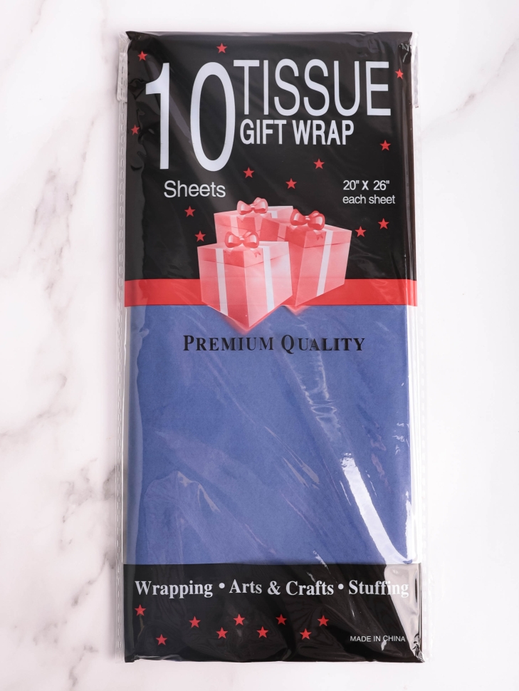 Бумага тишью 50х66см,10 лист. синий Бумага тишью 50х66см,10 лист. синий