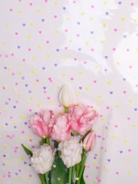 Пленка цветная Сердечки конфетти 70см микс