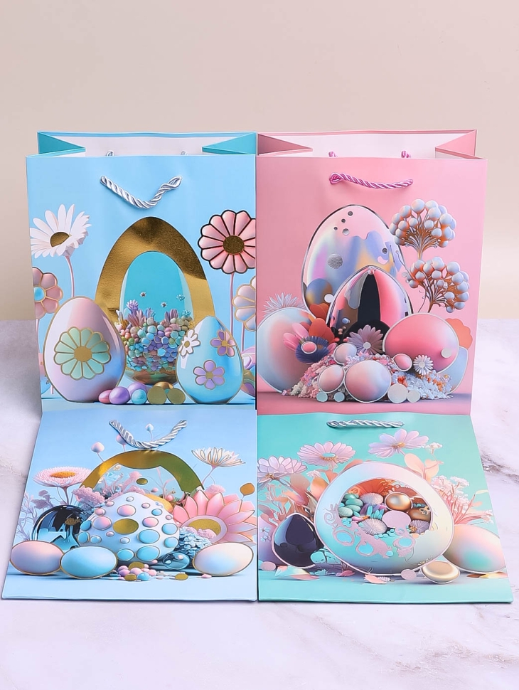 Сумочка подарочная 18х23x10см 072 пасха микс