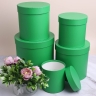 Коробка цилиндр набор из 5шт К d21хh21 - d12хh12см зеленый Коробка цилиндр набор из 5шт К d21хh21 - d12хh12см зеленый