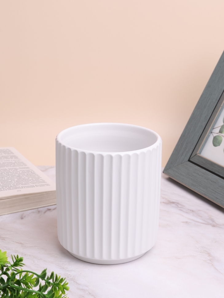 Кашпо керамика 11,5х13,5см белый