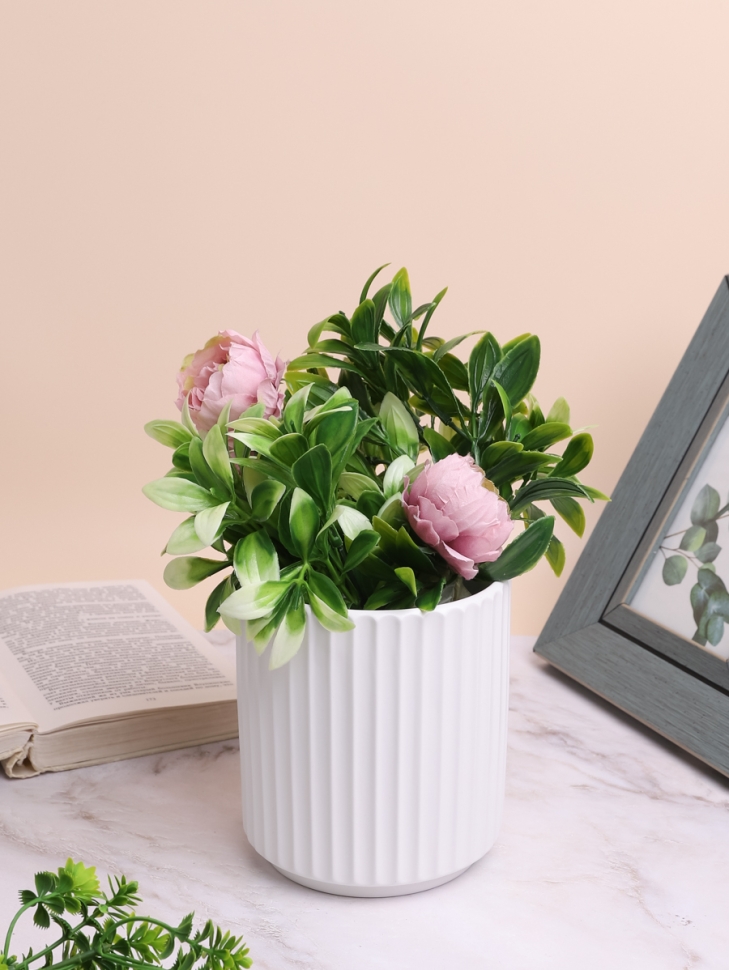 Кашпо керамика 11,5х13,5см белый