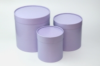 Коробка цилиндр набор из  3шт. 20х22см лавандовый