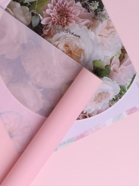 Пленка матовая 40мкм 58см х 10м Воздух розовый