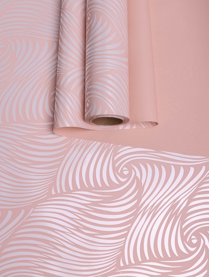 Пленка матовая  Пастель 58см х 10м глянец на втулке, Бриз пудра