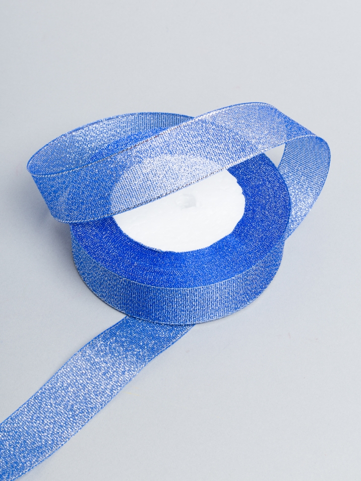 Лента парча 25мм х 25 ярд К индиго