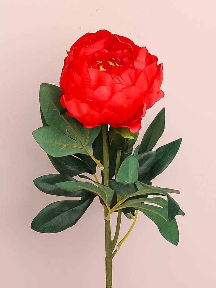 ИЦ Ветка Пион + бутон 65см красный ИЦ Ветка Пион + бутон 65см красный