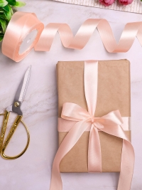 Лента атласная 24мм х 25ярд персиковый