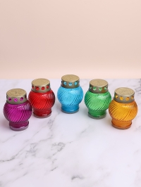 Свеча лампадка, стекло H11см D-130 микс