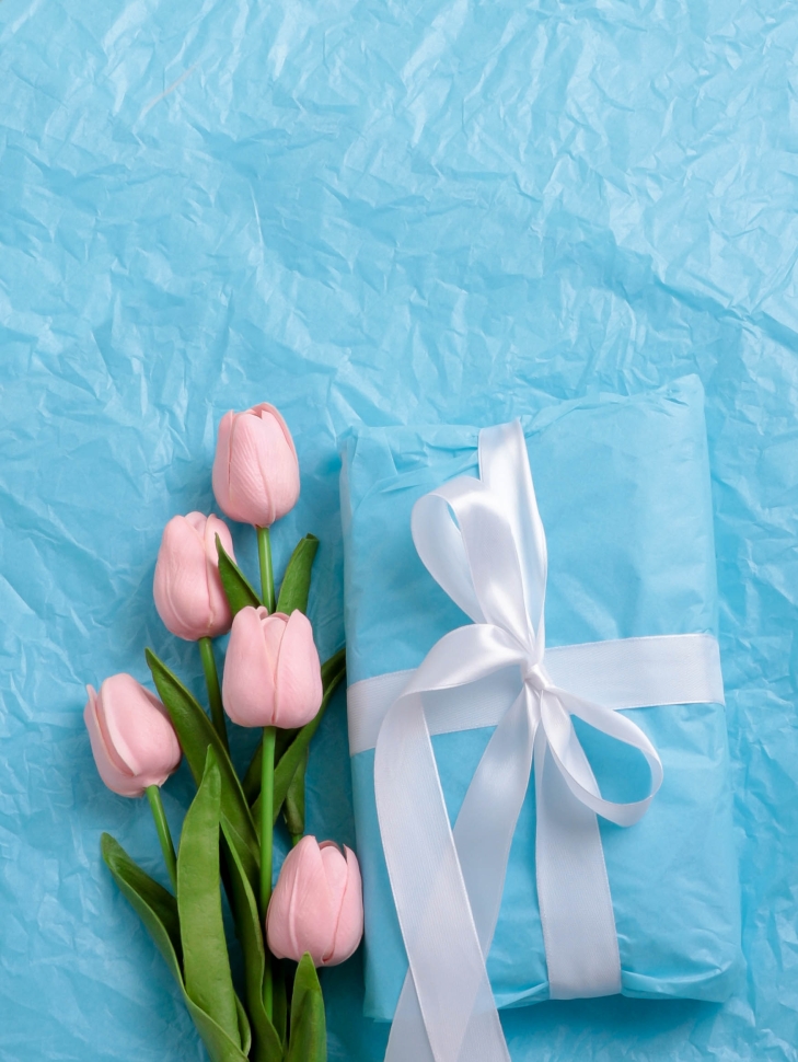 Бумага тишью  50х66см,10 лист. бирюзовый