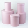 Коробка цилиндр набор из 5шт h30xd30см №83 однотонный пудра Коробка цилиндр набор из 5шт h30xd30см №83 однотонный пудра