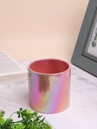 Кашпо керамика 10х10см перламутр розовый