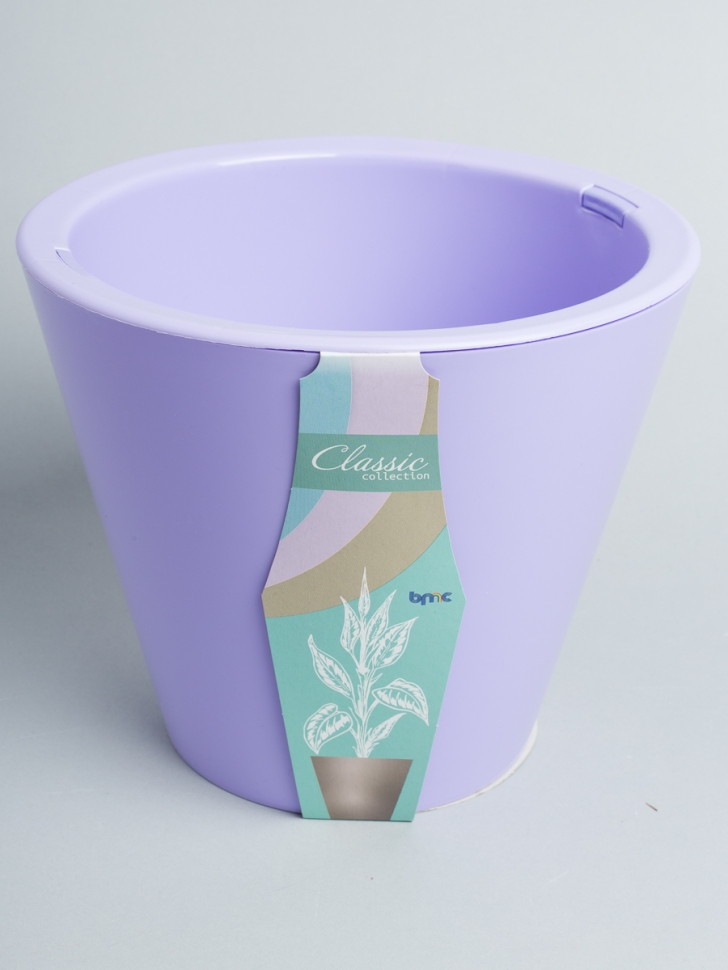 Кашпо из пластика "Классика" 5л. h19.5см,d23 лаванда Кашпо из пластика "Классика" 5л. h19.5см,d23 лаванда