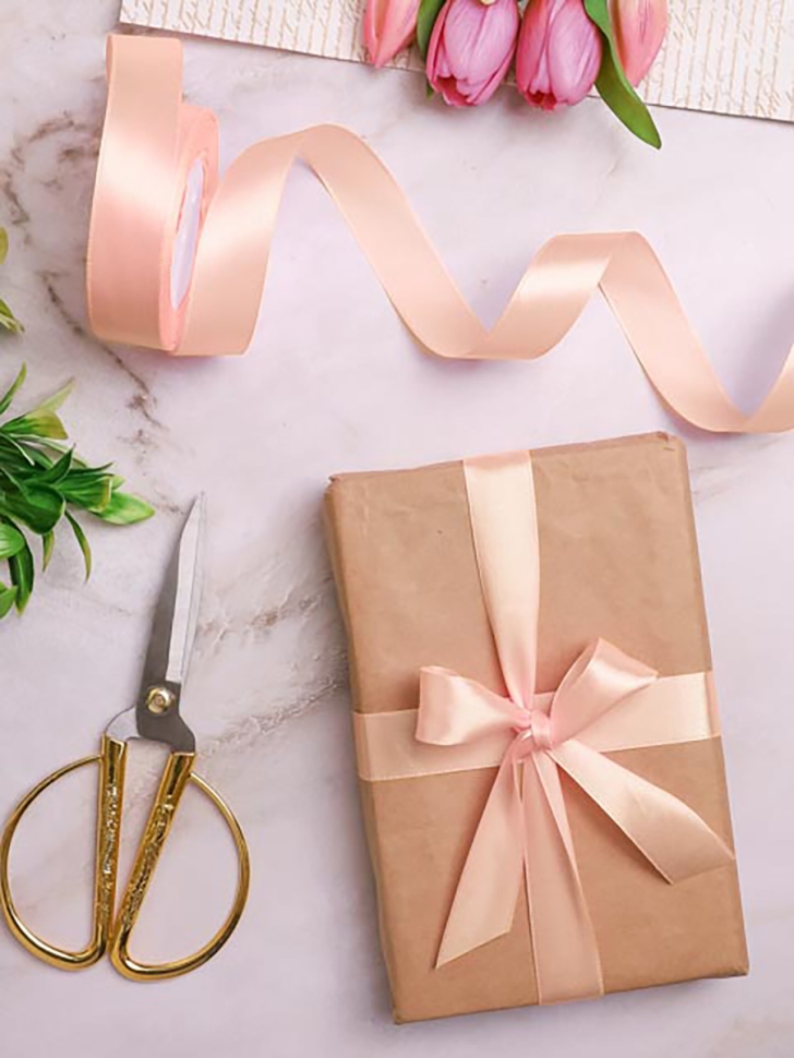 Лента атласная 25мм х 25 ярд JD сливочный Лента атласная 25мм х 25 ярд JD сливочный