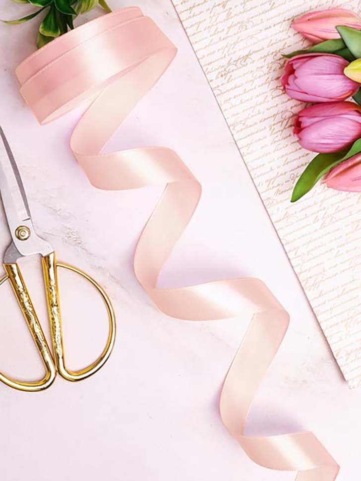 Лента атласная 25мм х 25 ярд JD сливочный Лента атласная 25мм х 25 ярд JD сливочный