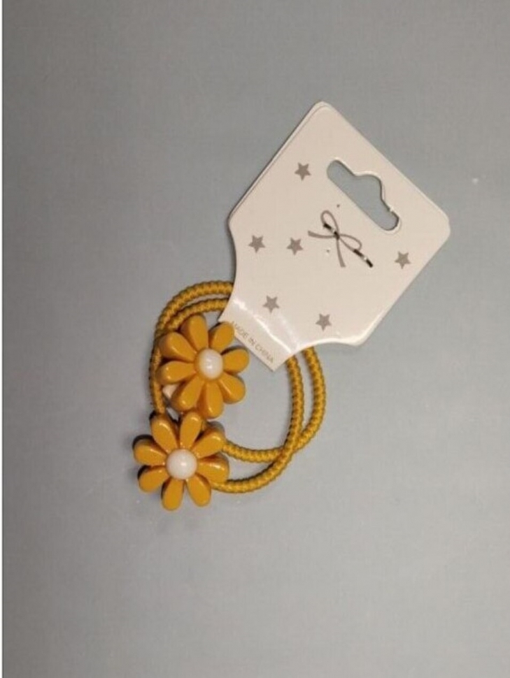 Резинки для волос, набор 2шт Цветок 1,5см желтый Резинки для волос, набор 2шт Цветок 1,5см желтый