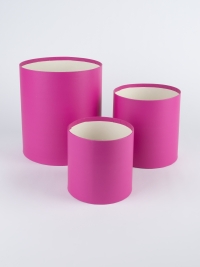 Коробка цилиндр набор из  3шт К d20хh22 - d13,5хh13см б/крышки фуксия