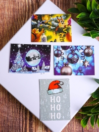 Открытка мини 6х8см, 10шт, в ассортименте НГ