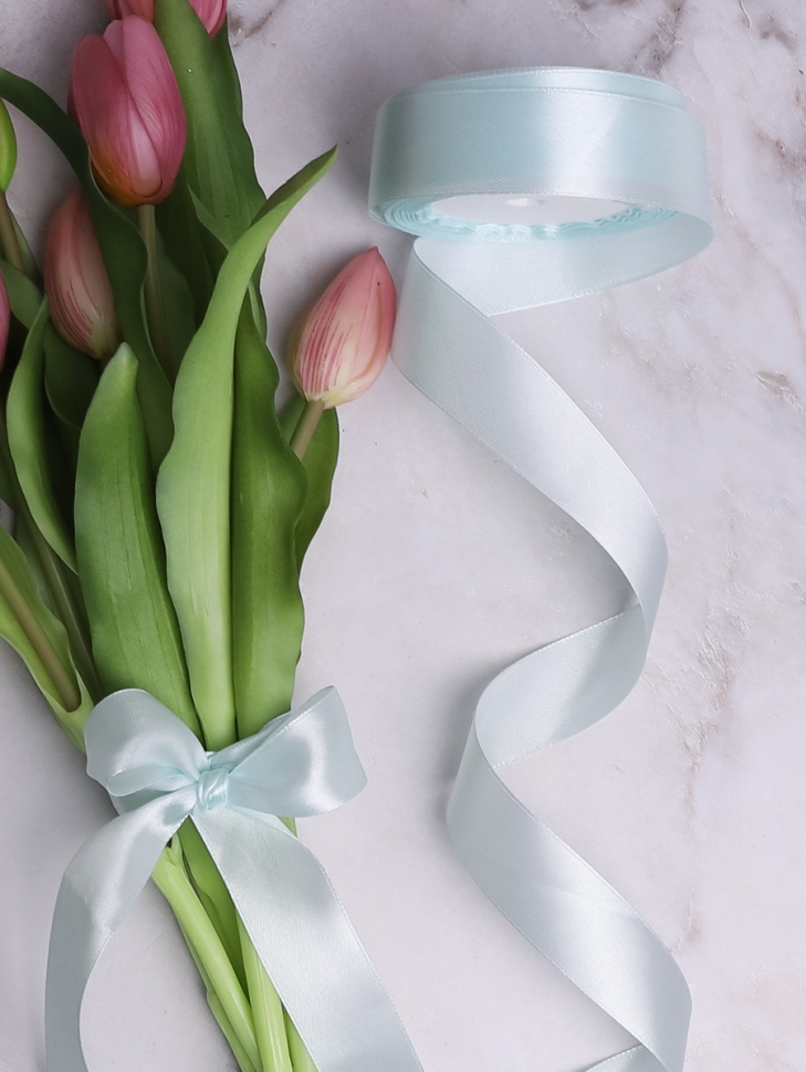 Лента атласная 25мм х 25 ярд  JD небесный