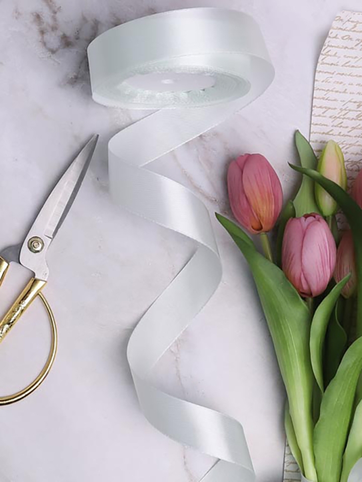 Лента атласная 25мм х 25 ярд JD жемчужный Лента атласная 25мм х 25 ярд JD жемчужный