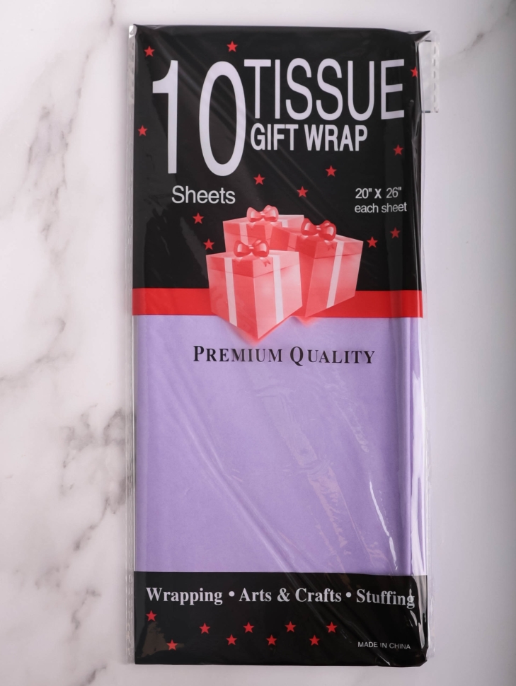 Бумага тишью  50х66см,10 лист. фиолетовый