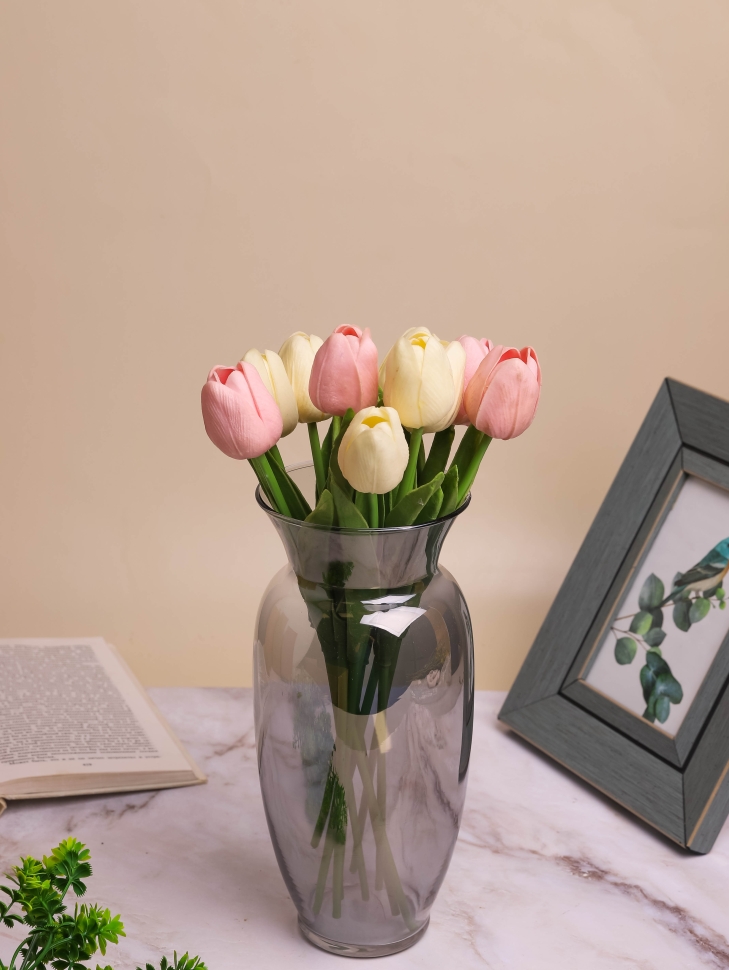 Ваза стекло h25 d10,5см К 140 графит