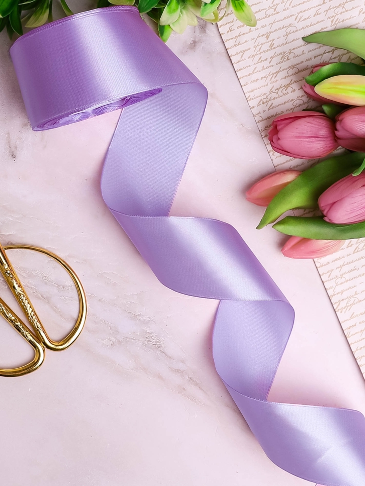 Лента атласная 50мм х 25ярд JD сиреневый Лента атласная 50мм х 25ярд JD сиреневый