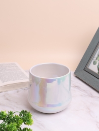 Кашпо керамика 12х14х12,5см перламутр белый