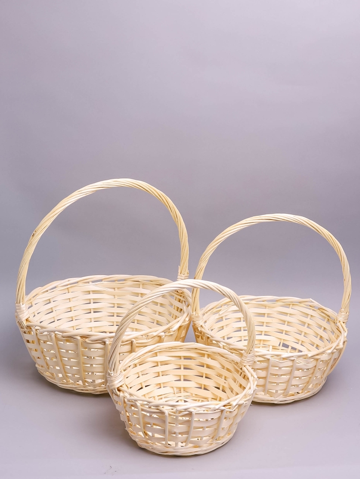 Корзина плетеная (ива) 3шт D35х35см W19041509