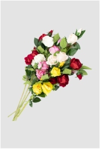 ИЦ Роза кустовая 90см 5 голов микс