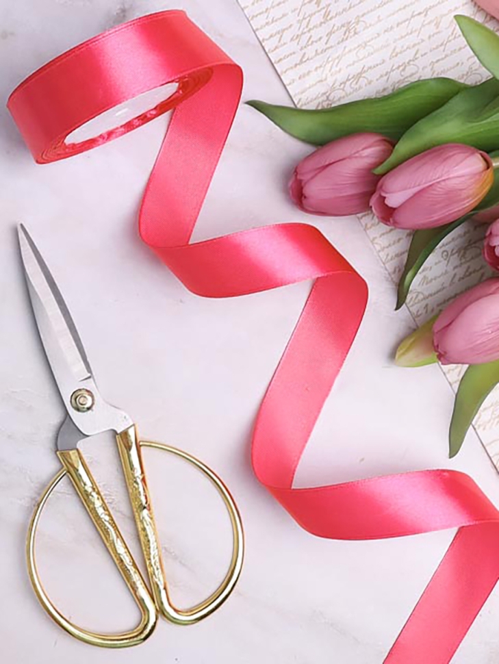 Лента атласная 25мм х 25 ярд JD розовый яркий Лента атласная 25мм х 25 ярд JD розовый яркий