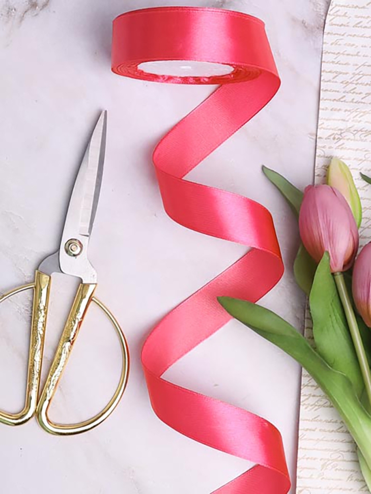 Лента атласная 25мм х 25 ярд JD розовый яркий Лента атласная 25мм х 25 ярд JD розовый яркий