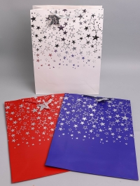 Сумочка подарочная 31х42x12см 5-356 звездное небо микс