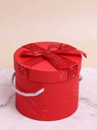 Коробка цилиндр 13,5х13,5х11см Звездное небо красный